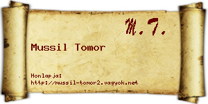 Mussil Tomor névjegykártya
